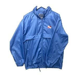 WEEKENDER SCUBA DIVER DOWN Men Medium Blue Packable Concealed Hood Jacket EUC